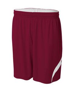 A4 NB5364 - Youth Performance Double/Double Reversible Basketball Short Maroon White