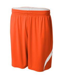 A4 NB5364 - Youth Performance Double/Double Reversible Basketball Short Orange/White