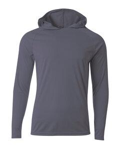 A4 N3409 - Men's Cooling Performance Long-Sleeve Hooded T-shirt Grafito