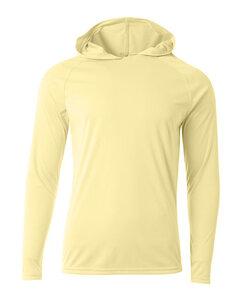 A4 N3409 - Men's Cooling Performance Long-Sleeve Hooded T-shirt Light Yellow