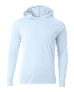 A4 N3409 - Men's Cooling Performance Long-Sleeve Hooded T-shirt Pastel Blue