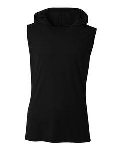 A4 N3410 - Men's Cooling Performance Sleeveless Hooded T-shirt Negro
