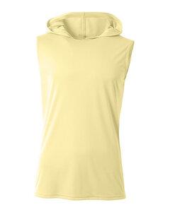 A4 N3410 - Men's Cooling Performance Sleeveless Hooded T-shirt Light Yellow