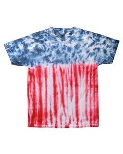 Tie-Dye T1001 - Adult 5.4 oz., 100% Cotton T-Shirt Usa Flag
