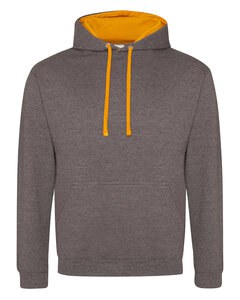 Just Hoods By AWDis JHA003 - Adult 80/20 Midweight Varsity Contrast Hooded Sweatshirt Chrcol/Orn Crsh