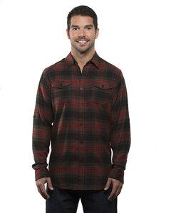 Burnside B8210 - Camisa de franela de manga larga Crimson