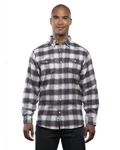 Burnside B8210 - Camisa de franela de manga larga Blanco / Rojo