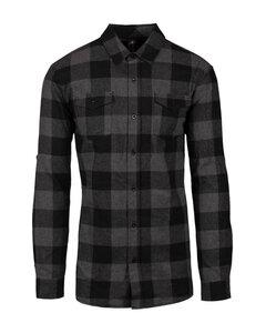 Burnside B8210 - Camisa de franela de manga larga Charcoal/Black