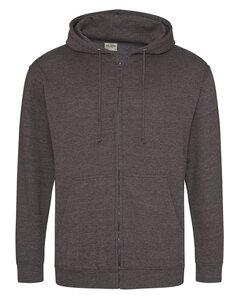 Just Hoods By AWDis JHA050 - Men's 80/20 Midweight College Full-Zip Hooded Sweatshirt Charcoal