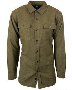 Burnside B8200 - Solid Long Sleeve Flannel Shirt Ejército