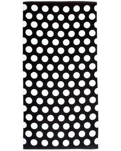 Carmel Towel Company C3060 - Velour Beach Towel Black Polka Dot