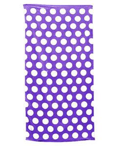 Carmel Towel Company C3060 - Velour Beach Towel Purple Polka Dot