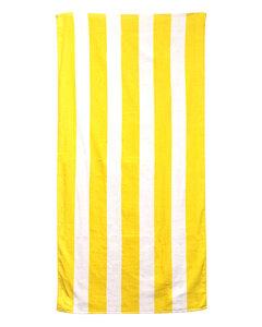 Carmel Towel Company C3060X - Chevron Velour Beach Towel Sunlight Cabana