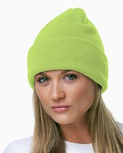 Bayside 3825 - USA-Made 12 Inch Knit Beanie with Cuff Lime Green