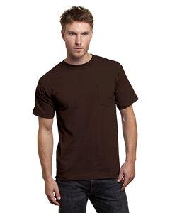 Bayside 7100 - USA-Made Short Sleeve T-Shirt with a Pocket Chocolate
