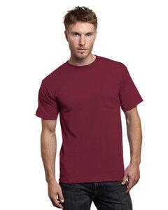 Bayside 7100 - USA-Made Short Sleeve T-Shirt with a Pocket Borgoña