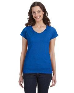 Gildan G64VL - Softstyle® Ladies 4.5 oz. Junior Fit V-Neck T-Shirt Azul royal