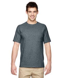 Jerzees 29P - 5.6 oz., 50/50 Heavyweight Blend™ Pocket T-Shirt  Black Heather