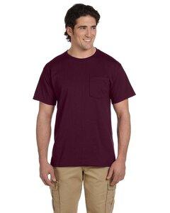 Jerzees 29P - 5.6 oz., 50/50 Heavyweight Blend™ Pocket T-Shirt  Granate