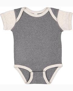 Rabbit Skins 4400 - Infant Baby Rib Bodysuit Grnt Hth/Nat Ht