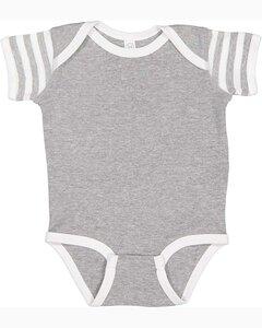 Rabbit Skins 4400 - Infant Baby Rib Bodysuit Ht/Wh/Ht Wh St
