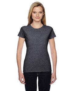 Fruit of the Loom SSFJR - Ladies 4.7 oz., 100% Sofspun Cotton Jersey Junior Crew T-Shirt Carbón de leña Heather