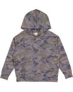 LAT 2296 - Youth Pullover Hooded Sweatshirt Vintage Camo