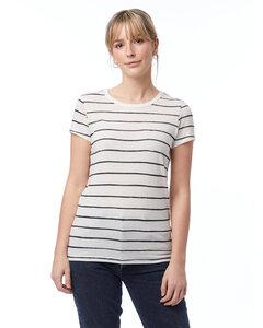 Alternative Apparel 01940E1 - Ladies Ideal T-Shirt Eco Ivory Ink Stripe