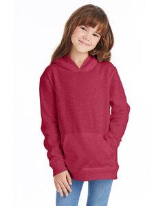 Hanes P473 - EcoSmart® Youth Hooded Sweatshirt Heather Red