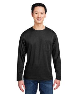 Harriton M118L - Unisex Charge Snag and Soil Protect Long-Sleeve T-Shirt Negro