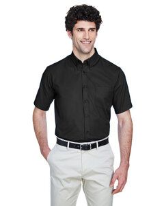 CORE365 88194T - Men's Tall Optimum Short-Sleeve Twill Shirt Negro