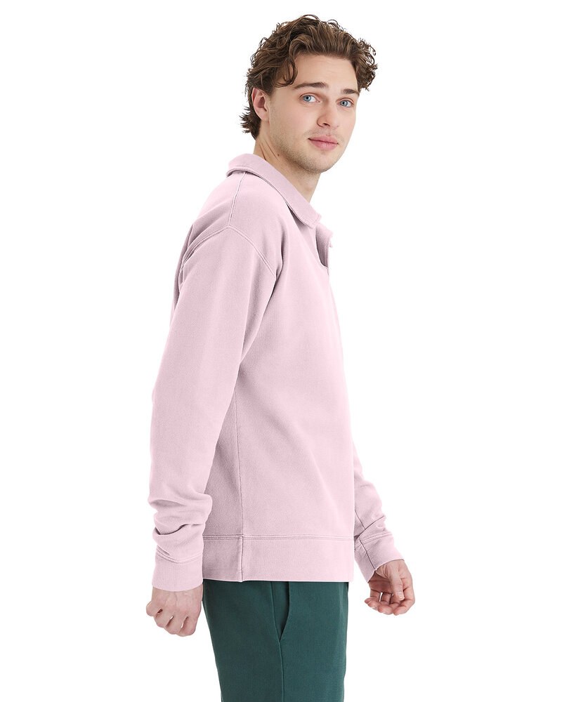 ComfortWash by Hanes GDH490 - Unisex Garment Dye Polo Collar Sweatshirt
