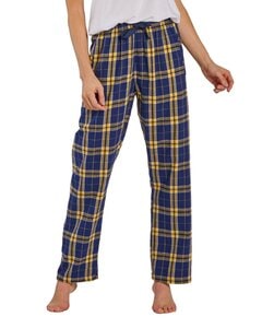 Boxercraft BW6620 - Ladies Haley Flannel Pant with Pockets Navy/Gold Plaid