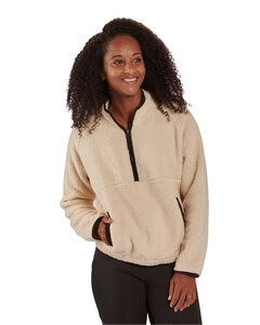 Boxercraft BW8501 - Ladies Everest Pile Fleece Half-Zip Pullover Natural/Black