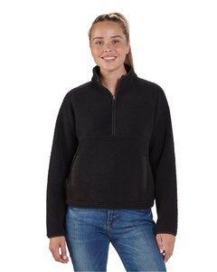 Boxercraft BW8501 - Ladies Everest Pile Fleece Half-Zip Pullover Black/Black
