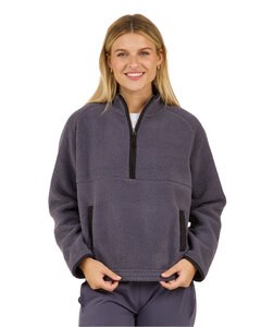 Boxercraft BW8501 - Ladies Everest Pile Fleece Half-Zip Pullover Mystic/Black