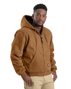 Berne HJ375T - Men's Tall Highland Washed Cotton Duck Hooded Jacket Brown Duck