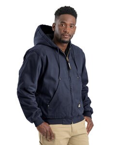 Berne HJ375T - Men's Tall Highland Washed Cotton Duck Hooded Jacket Marina
