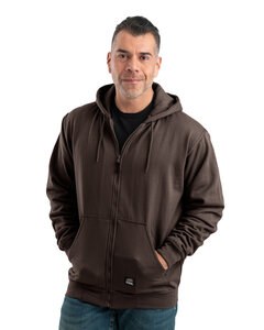 Berne SZ101T - Men's Tall Heritage Thermal-Lined Full-Zip Hooded Sweatshirt Dark Brown