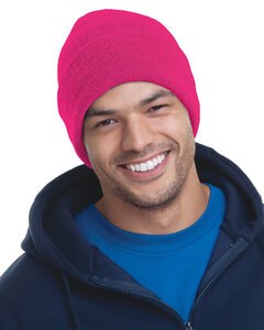 Bayside BA3825 - 100% Acrylic Knit Cuff Beanie Bright Pink