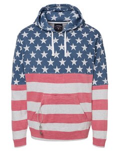 J. America JA8815 - Adult Tailgate Fleece Pullover Hooded Sweatshirt Stars And Strpes
