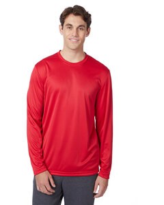 Hanes 482L - Adult Cool DRI® with FreshIQ Long-Sleeve Performance T-Shirt De color rojo oscuro