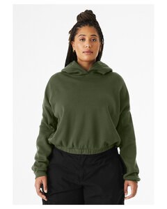Bella+Canvas 7506C - Ladies Sponge Fleece Cinched Bottom Hooded Sweatshirt Verde Militar