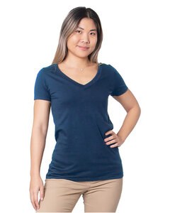 Bayside 5875 - Ladies Fine Jersey V-Neck T-Shirt Marina