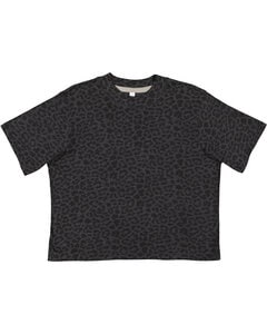 LAT 3518 - Ladies Boxy T-Shirt Black Leopard