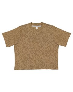 LAT 3518 - Ladies Boxy T-Shirt Brown Leopard