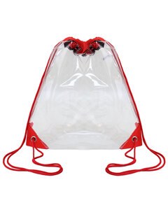 Liberty Bags OAD5007 - Clear Drawstring Pack Rojo