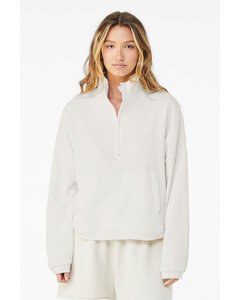 Bella+Canvas 3953 - Ladies Sponge Fleece Half-Zip Pullover Sweatshirt Vintage White