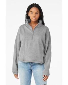 Bella+Canvas 3953 - Ladies Sponge Fleece Half-Zip Pullover Sweatshirt Athletic Heather