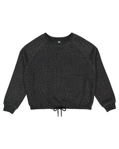 LAT 3528 - Ladies Boxy Fleece Sweatshirt Black Leopard